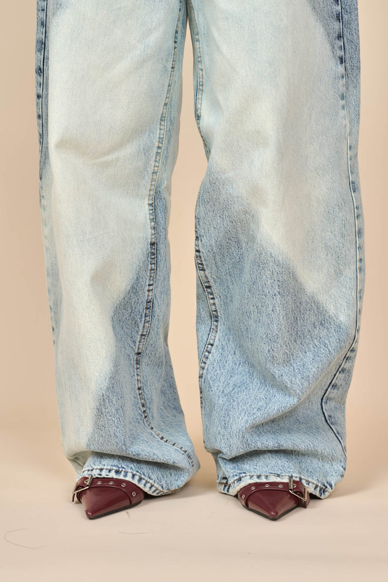 Bleach Cross Dye Minimum Fade Baggy Jeans