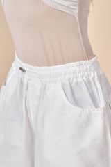 Cotton Downward Gradient Dye Cargo Pants in White Sand
