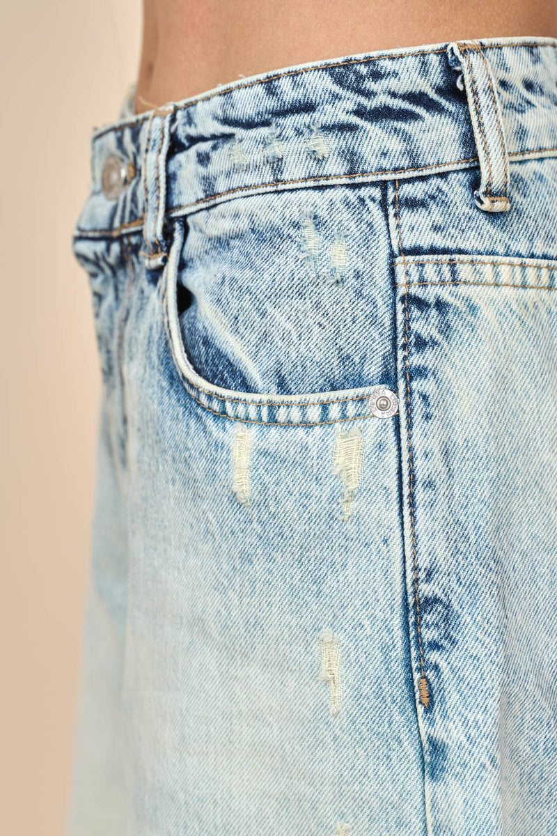 Bleach Cross Dye Minimum Fade Baggy Jeans