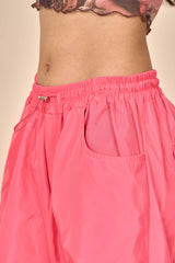 Nylon Gradient Dye Cargo Pants in Plum Fuchsia