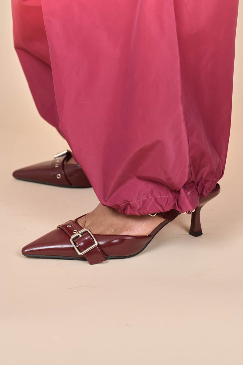 Nylon Gradient Dye Cargo Pants in Plum Fuchsia