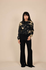 Cotton Black/Yellow Reverse Tie-Dye Sweatshirt