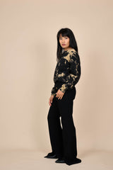 Cotton Black/Yellow Reverse Tie-Dye Sweatshirt
