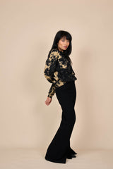 Cotton Black/Yellow Reverse Tie-Dye Sweatshirt