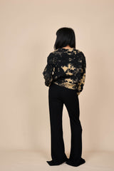 Cotton Black/Yellow Reverse Tie-Dye Sweatshirt