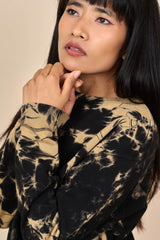 Cotton Black/Yellow Reverse Tie-Dye Sweatshirt