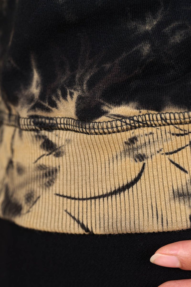 Cotton Black/Yellow Reverse Tie-Dye Sweatshirt