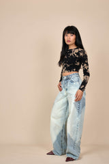 Bleach Cross Dye Minimum Fade Baggy Jeans