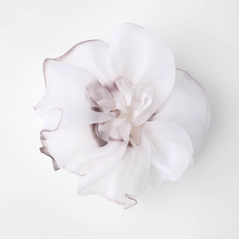 Mega Scrunchie In Black and White Feather Stroke Dye