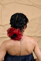 Mega Scrunchie In Black Velvet Rose Dip Dye