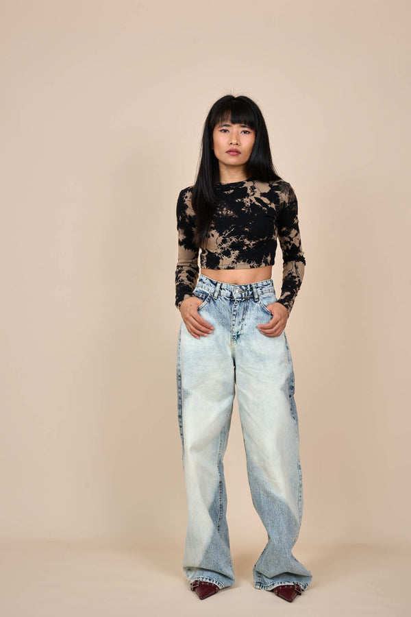 Bleach Cross Dye Minimum Fade Baggy Jeans