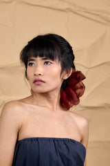 Giga Scrunchie in Black Velvet Rose Dip Dye