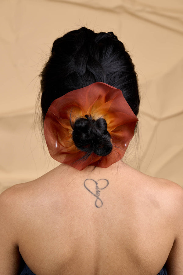 Mini Scrunchie In Bark's Resin Dip Dye