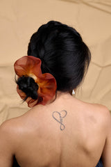 Mini Scrunchie In Bark's Resin Dip Dye
