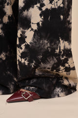 Cotton Black/Off-White Reverse Tie-Dye Wide Leg Pants