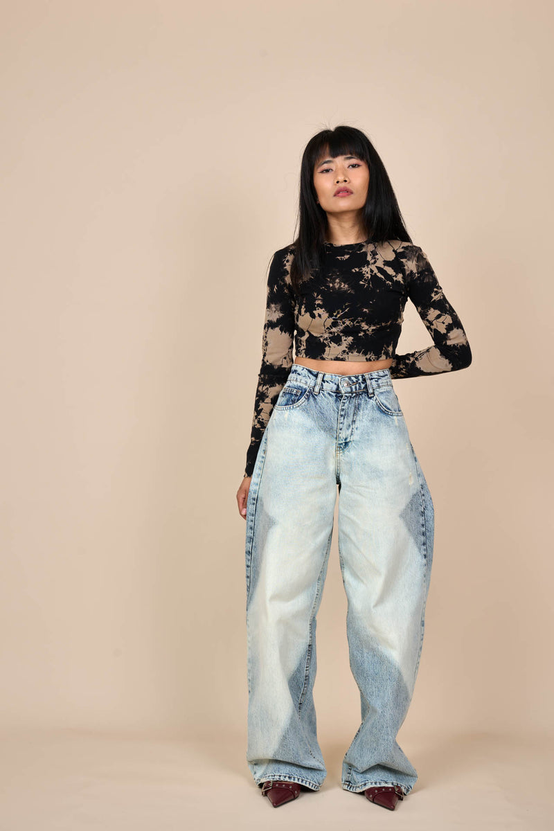 Bleach Cross Dye Minimum Fade Baggy Jeans
