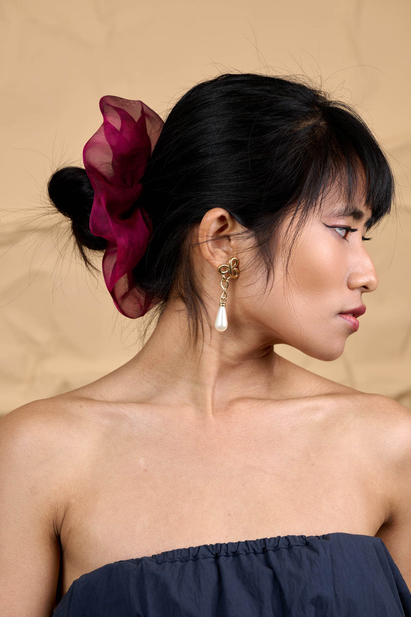 Mini Scrunchie In Wine's Mosto Tie-Dye