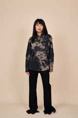 Cotton Black/Taupe Reverse Tie-Dye Shirt