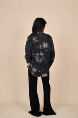 Cotton Black/Taupe Reverse Tie-Dye Shirt