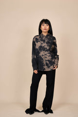 Cotton Black/Taupe Reverse Tie-Dye Shirt
