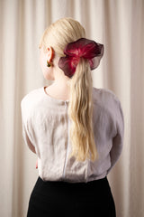 Mini Scrunchie In Blood Plum Tie-Dye