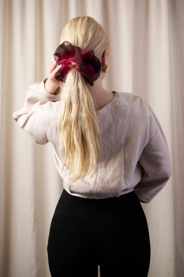 Mega Scrunchie In Blood Plum Tie-Dye