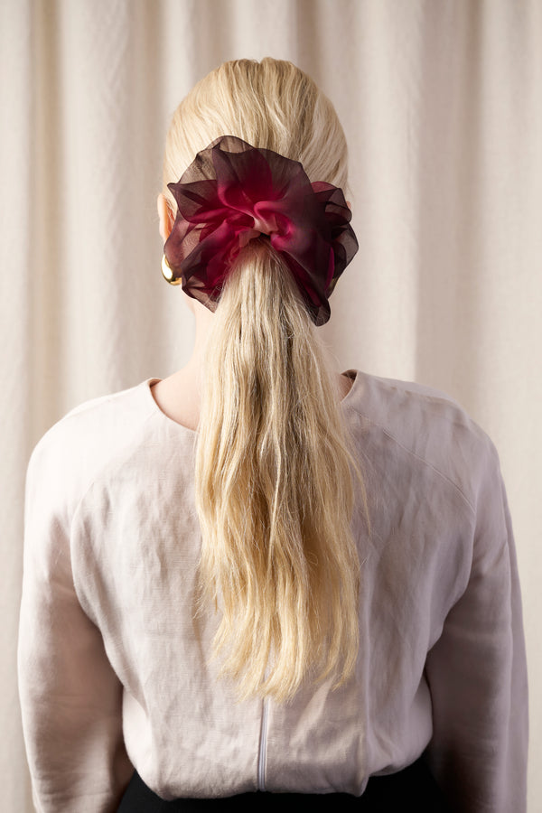 Mega Scrunchie In Blood Plum Tie-Dye