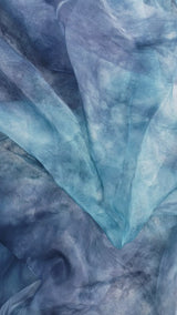 Mega Scrunchie in Ocean Dye Silk Organza