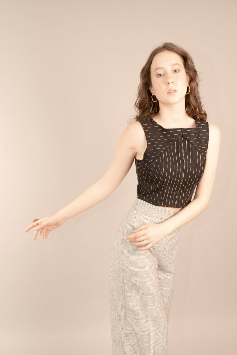 The Graphite Sleeveless Crop Top - Gliese 504