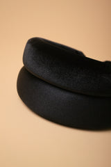 Padded Headband in Black Velvet compared with Black Lycra