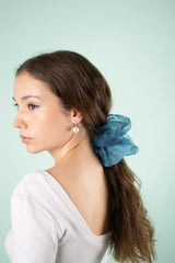 Mega Scrunchie in Ocean Dye Silk Organza