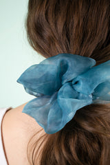 Mega Scrunchie in Ocean Dye Silk Organza