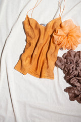 Silk Scrunchie In Orange with Rust Cami Shirt