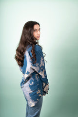 Upcycled Reverse Tie-Dye Denim Cotton Shirt