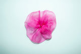 Mini Scrunchie in Neon Pink Tie-Dye Silk Organza