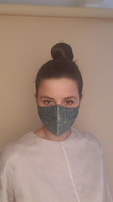 Reusable Face Masks - Green Jacquard